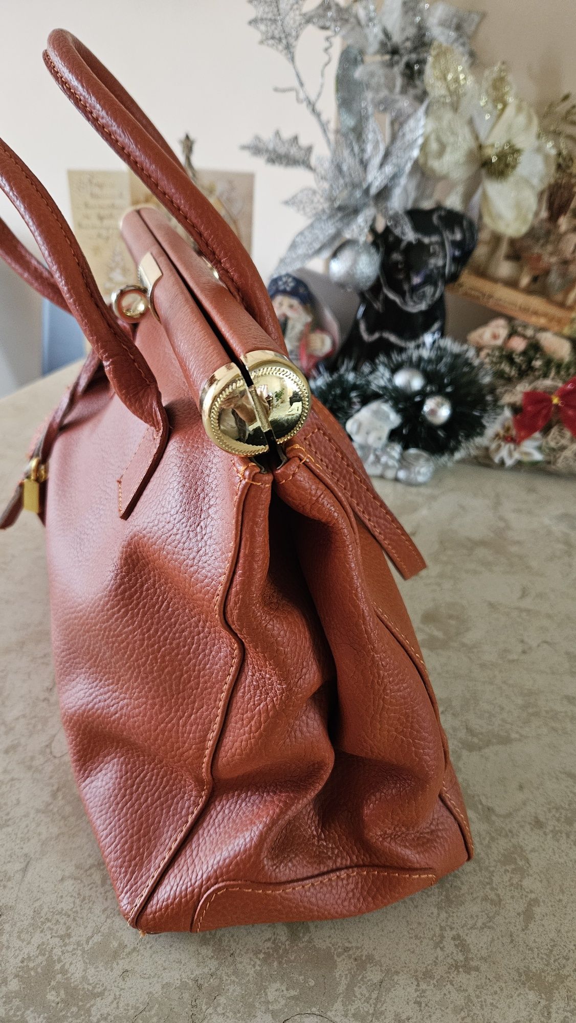 Чанта Aldo , Zara , оранжева естествена кожа , подарък Miss Sixty