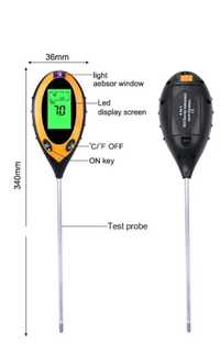 Măsurător Aciditate Sol 4în1Meter PH Electronic, Umiditate,Temperatură
