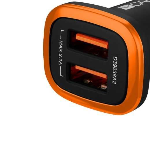 CANYON Зарядно за кола C-02, 2xUSB, adapter 2.1A, 12V-24V - CNE-CCA02B