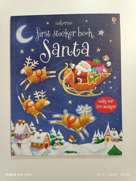 Carte cu autocolante Usborne First Sticker Book Santa nouă