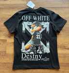 Мъжка,памучна,черна тениска OFF White с голяма щампа на гърба