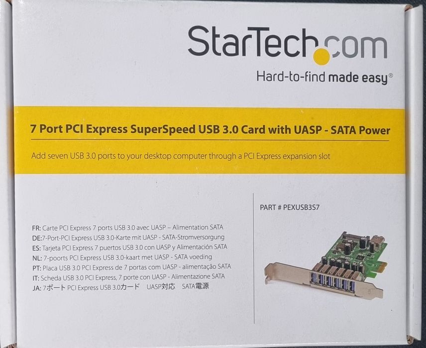 Placă PCIe StarTech cu 7 porturi USB 3.0 – Nouă