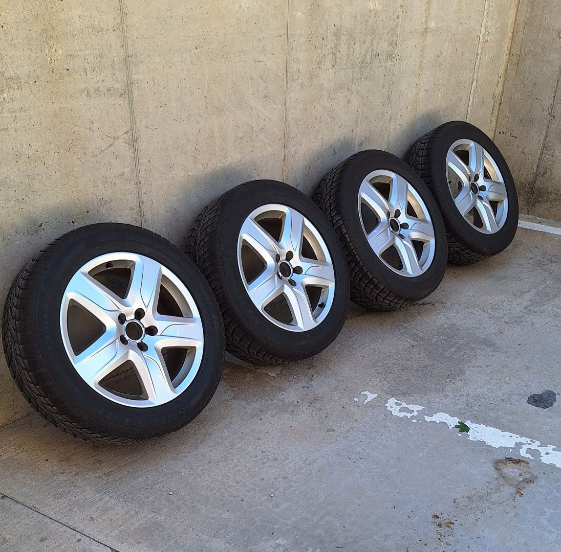 Оригинални Джанти Ауди A6 5х112R18 ET38 и гуми  Dunlop 235х55R18