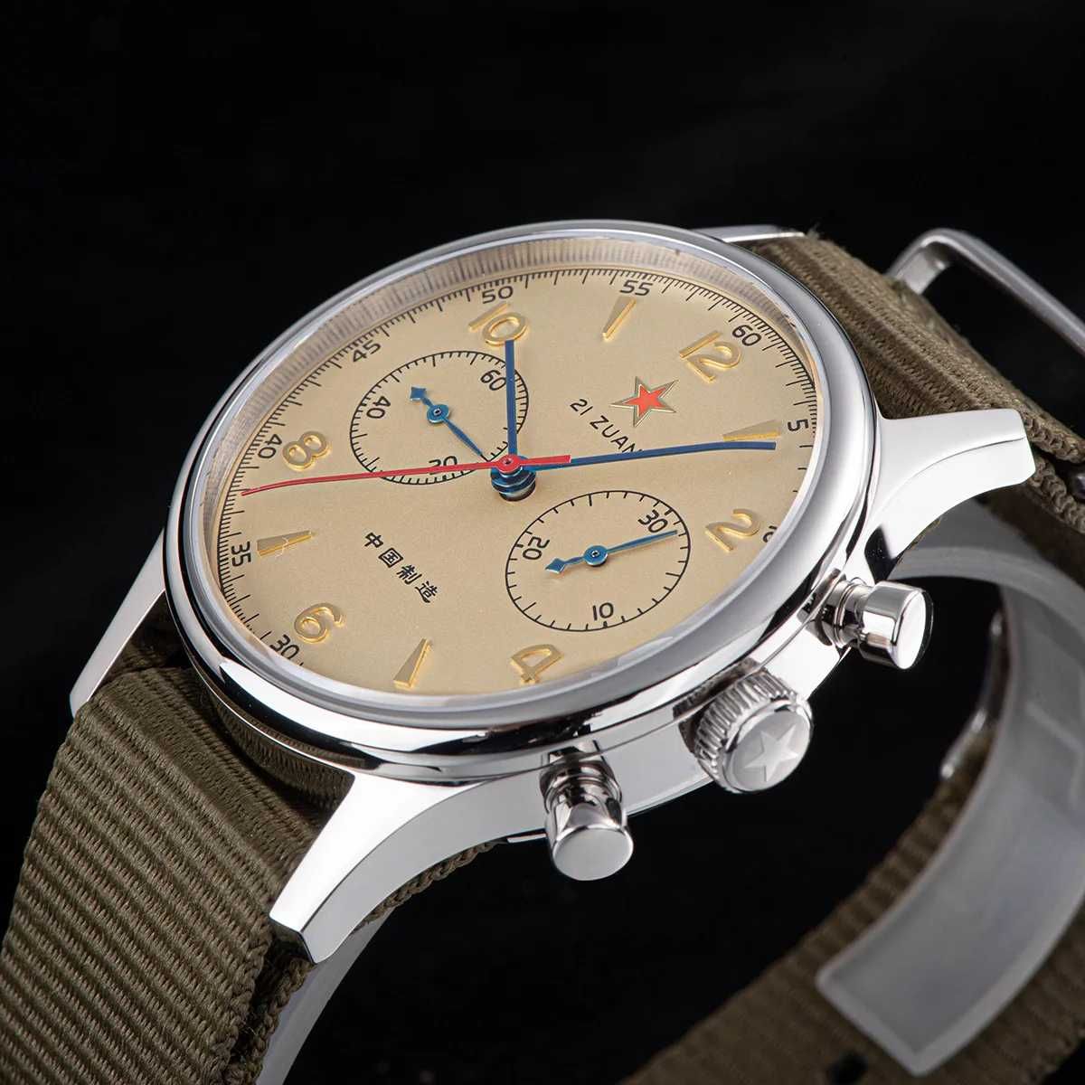 Ceas 40 mm Pilot Cronograf mecanic ST19 Seagull 1963