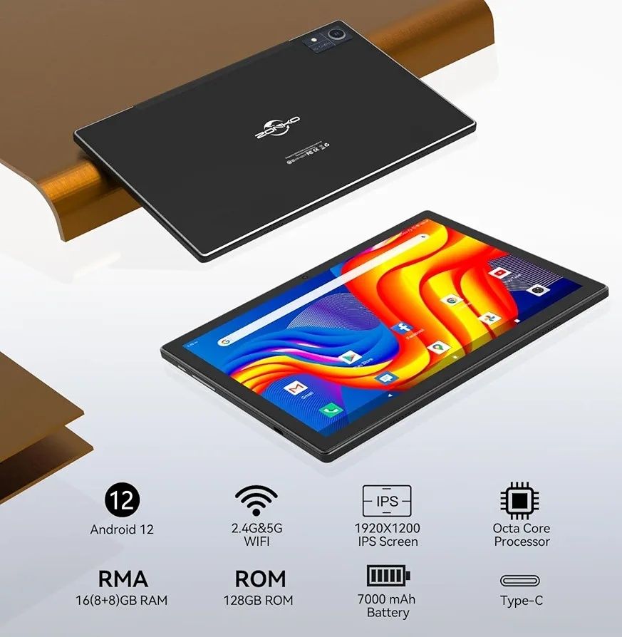 Таблет с Android с клавиатура, 16(8+8) GB RAM 128GB ROM 1TB 10-инча 5G