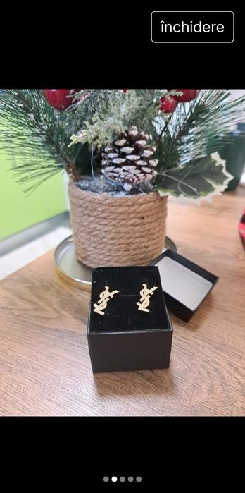 Cercei YSL cu cristale Swarovski