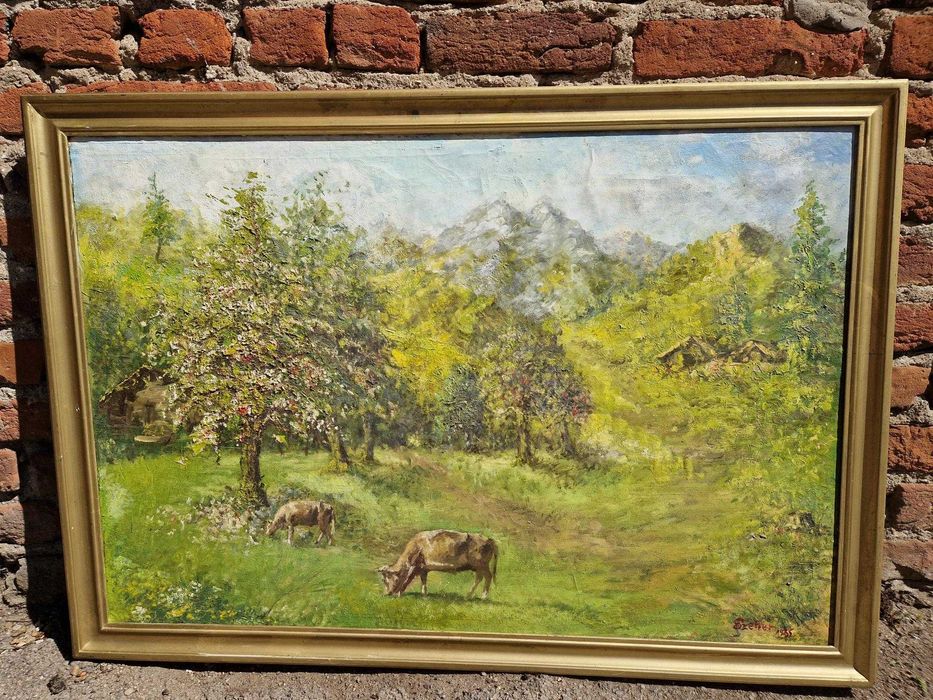 Tablou vechi 1935 , autor roman  108 x 76 cm