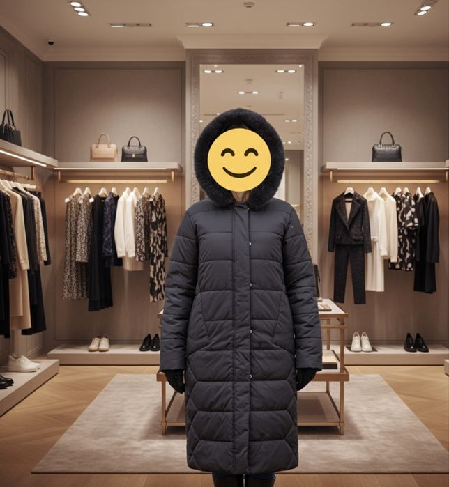 Норка новая,парка с норковой отделкой