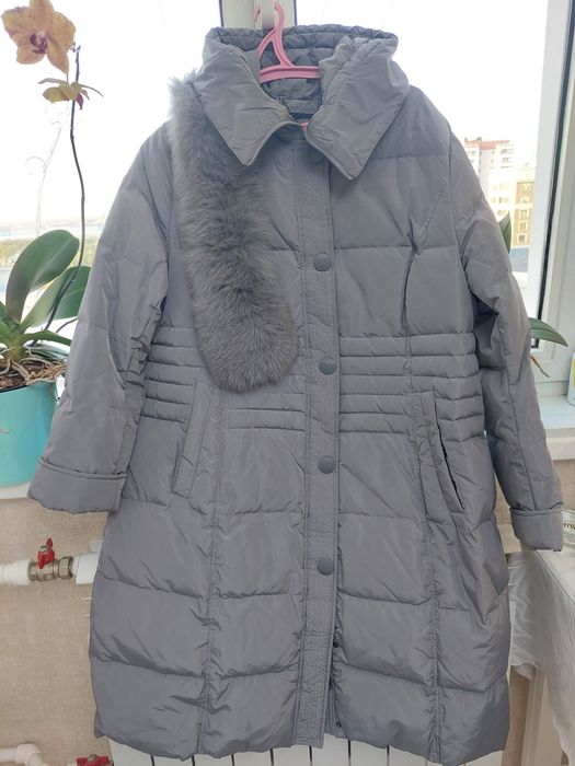 Пуховик 58 размера, цвет серый, про-во Финляндия, в отличном состоянии