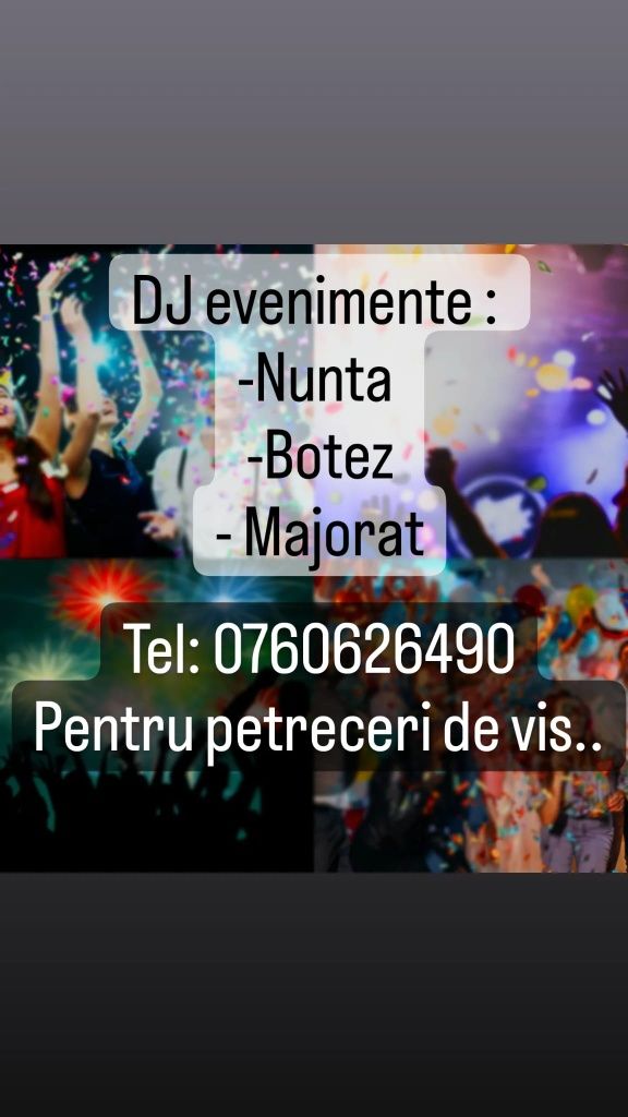 Dj nunta botez majorat party evenimente