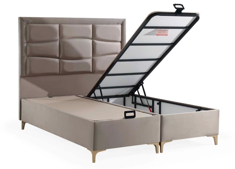 Тапицирано легло Roma Uyku Dunyasi Светлобежово