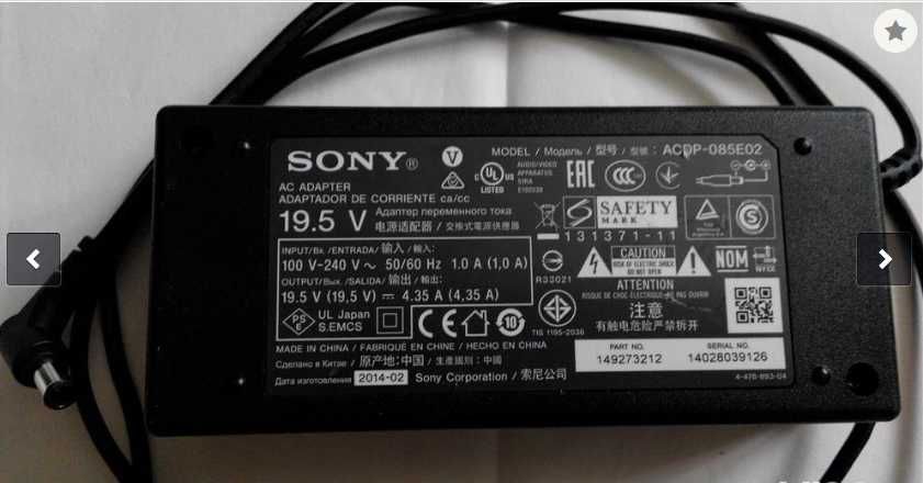 Alimentator  TV Sony 19,5v-4,35a-85w, Original,ca nou