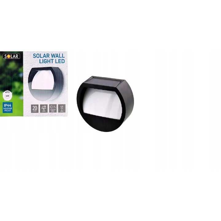 Соларна лампа, Solar, LED, 20 lm, IP44, 11 x 9,7 x 4 cm, черна