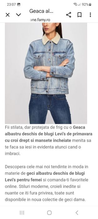 Geacă Levis denim îmblănită