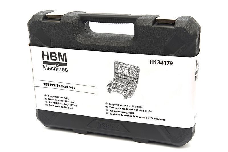 Комплект инструменти 1/4'' 1/2'' 108 бр. hbm machines
