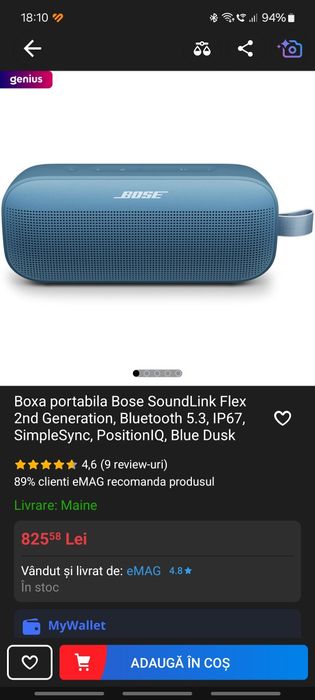 Bose sound link 2 generatie plus casti huawei freebuds SE3