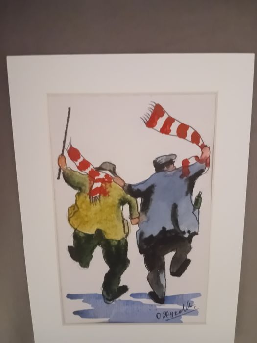 Серия карикатур , масло, акварель