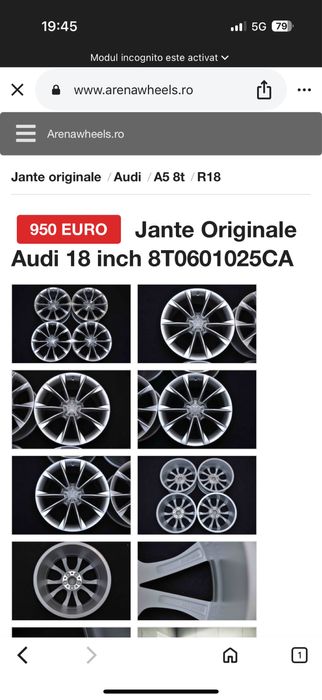 Jante oem 5x112 Audi A4/5/6/7 R18