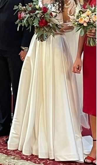 Vand rochie mireasa din tafta de matase+voal - Brand Christina Andrei