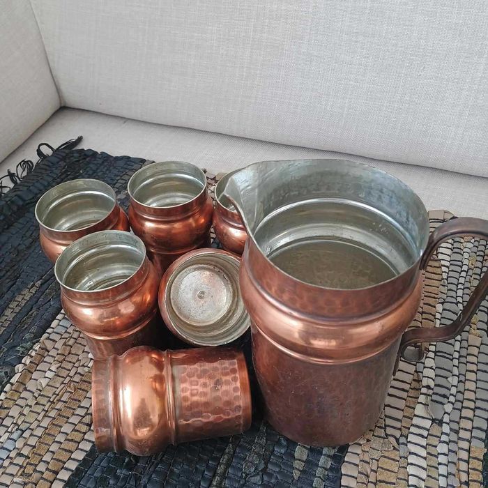 Сервиз за вино от кована мед