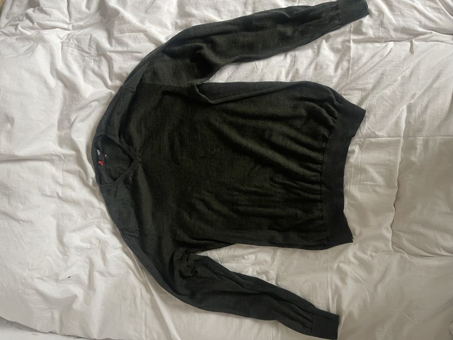 Блуза Dressmann XL 100% merino тъмно зеленя