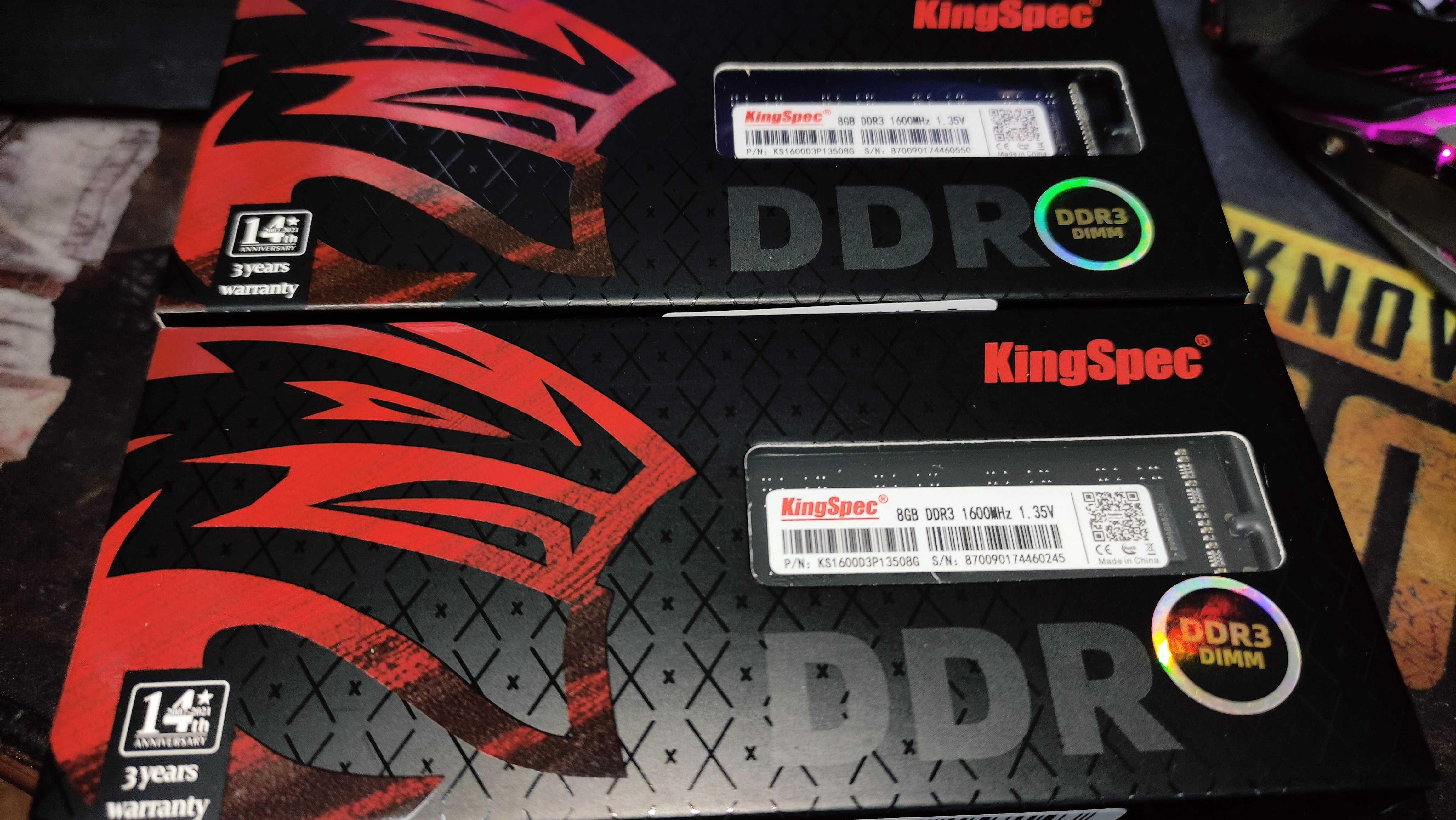 Модуль памяти KingSpec, DDR3 1600MHz, 8 GB 100шт.