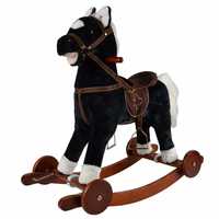 Качалка-лошадка Pituso с колёсами Чёрный лошадки детские Алматы