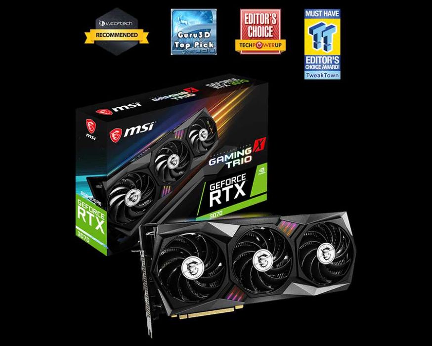 Видеокарта MSI GeForce RTX 3070 GAMING Z TRIO 8G нова 24м. Гаранция.