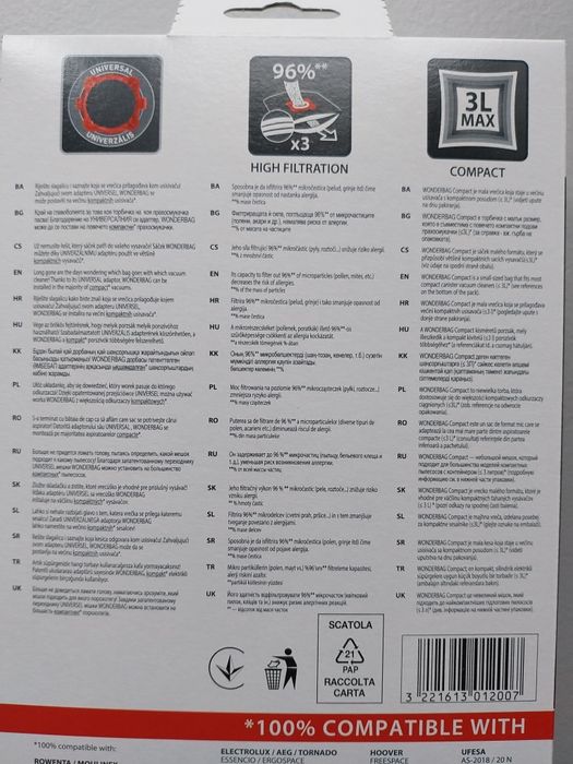 Set saci aspirator WB305140(Rowenta/Bosch/Electrolux