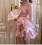 Rochie mini roz pudrat