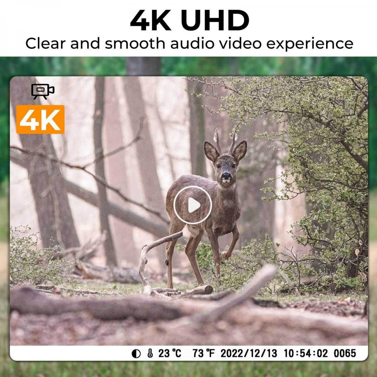 K&F Concept 48MP 4K Ловна камера с 120 градуса обхват и нощно виждане