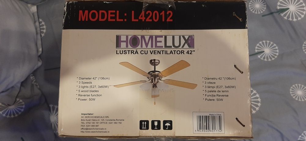 Lustra cu ventilator  sigilata