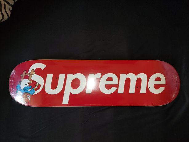 Supreme Smurfs Skateboard Red FW20