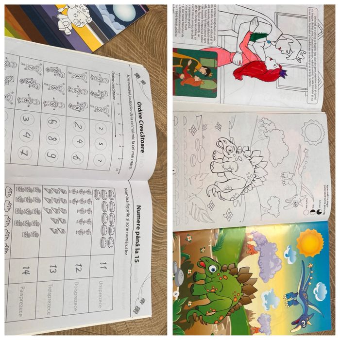 Lot carti prescolari si creioane cerate