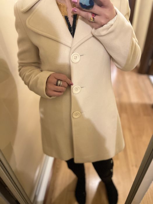 Palton crem Polo Garage elegant, clasic