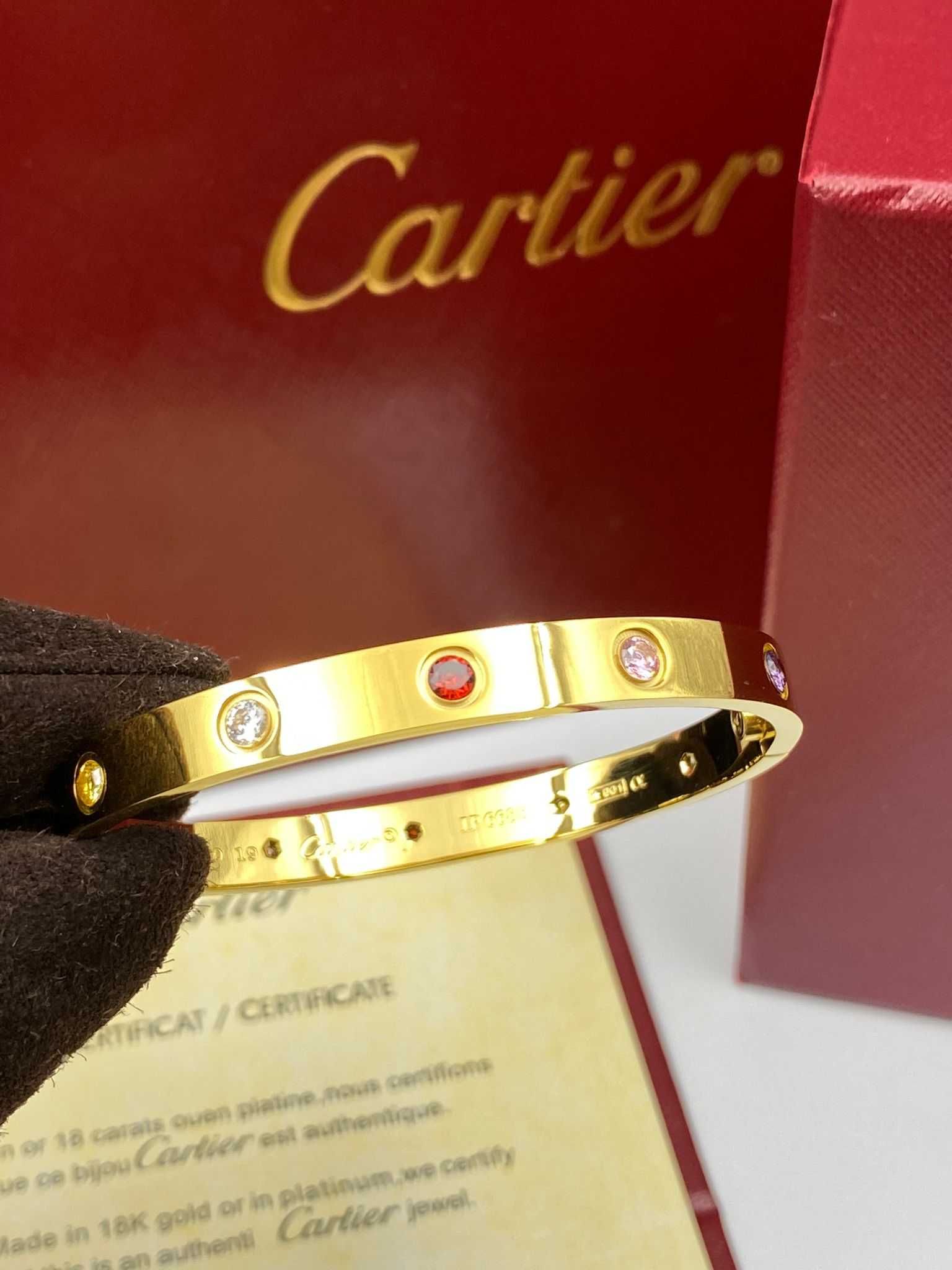 Brățară Cartier LOVE din aur 750 cu 10 diamante