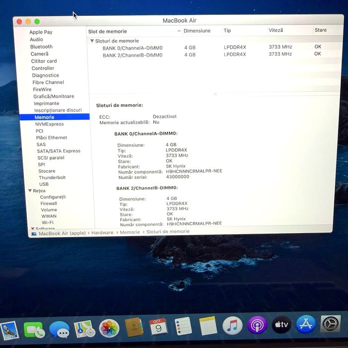 Apple Macbook Air 13-inch Silver 2020 Procesor i5 8GB RAM 512GB