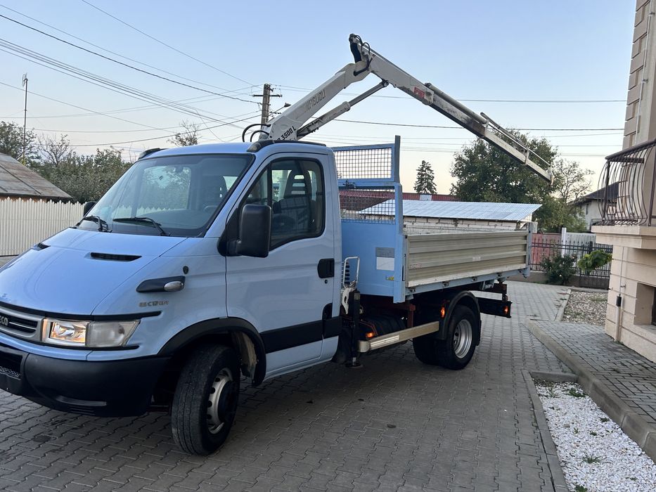 Iveco daily 65c17 basculabil trilateral cu macara(gru)