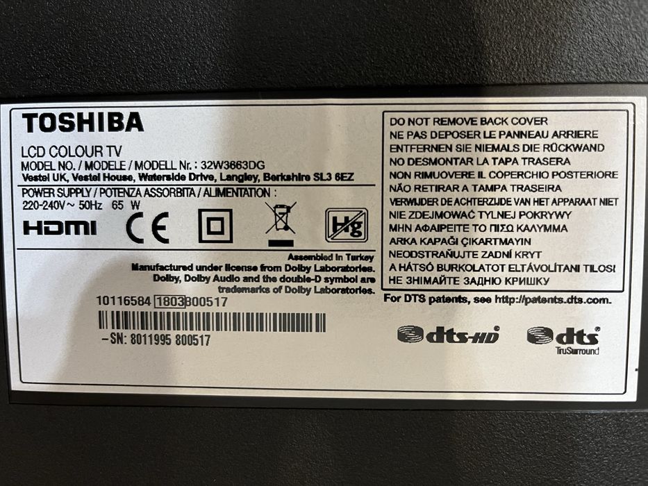 Lcd Toshiba HD diagonala 81 cm