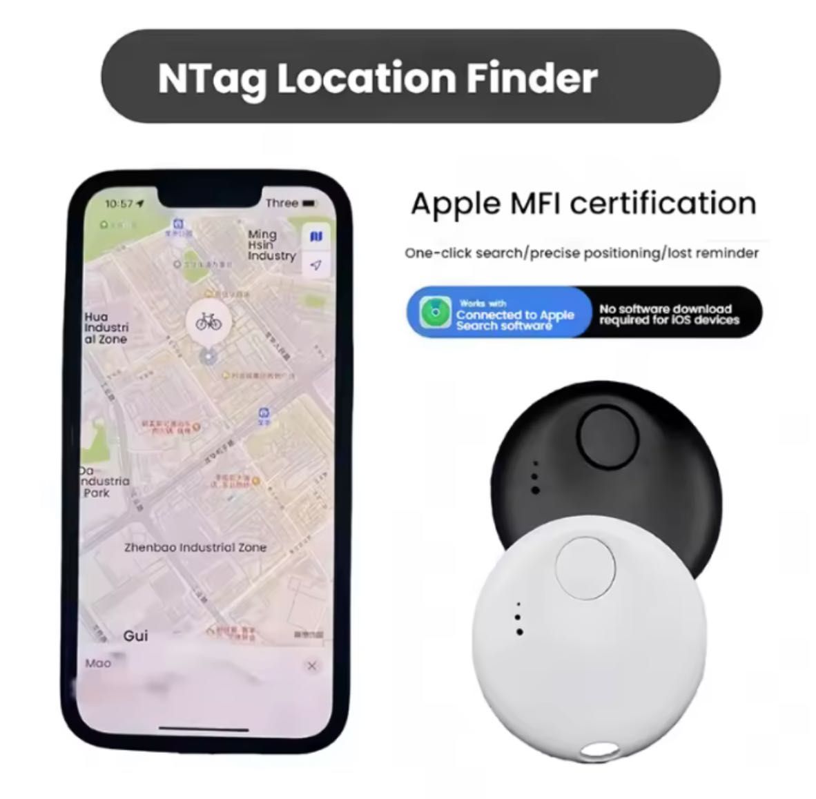 GPS Локатор- IOS/Iphone - Работещ с “Find My”- 1г. Живот на Батерията