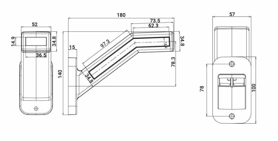 ЛЕД LED неон габарити , рогчета  Червен/Бял/Жълт 12-24V , Полша