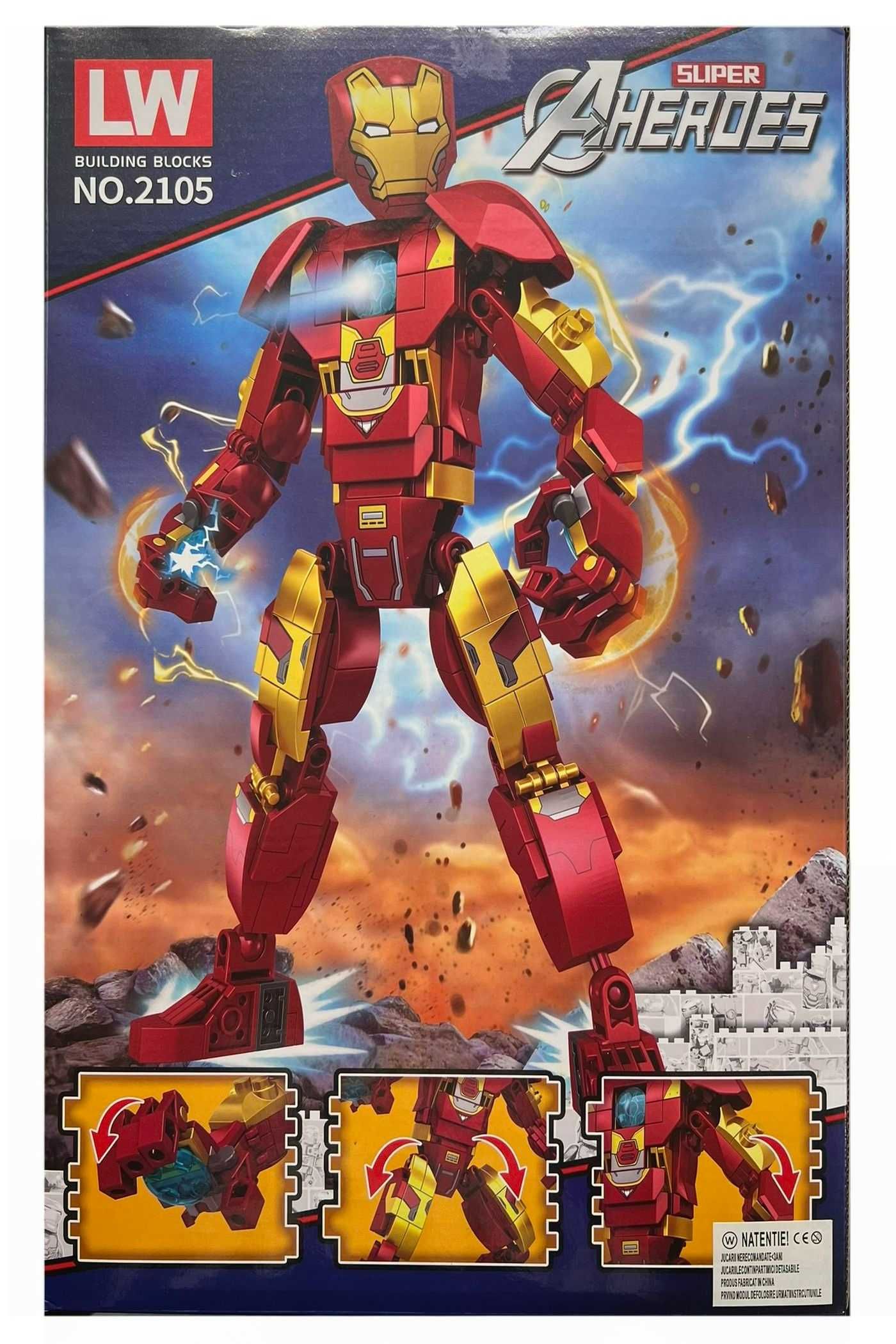 Set de constructie LW, Avengers Iron Man, 330 piese tip lego
