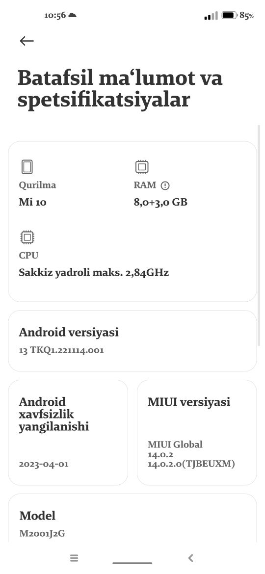 Xiaomi Mi 10 5g sotiladi