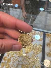турска монета 100 куруш на пръстен  14.60гр.общо