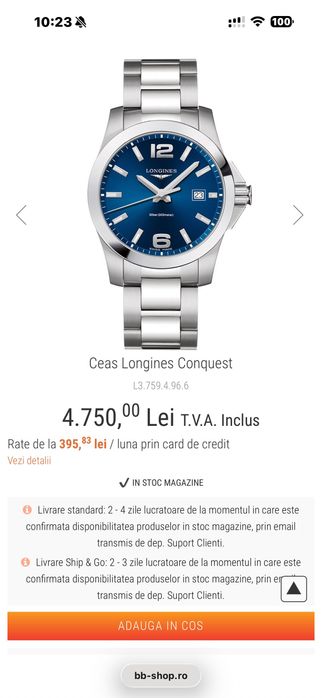 Ceas Longines Conquest - 41mm, 300M, Safir - original 100%