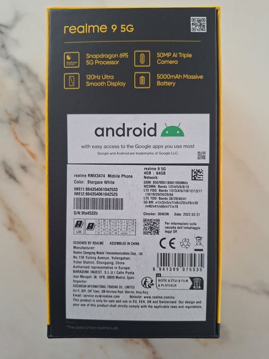 Realme 9 5G мобилен телефон