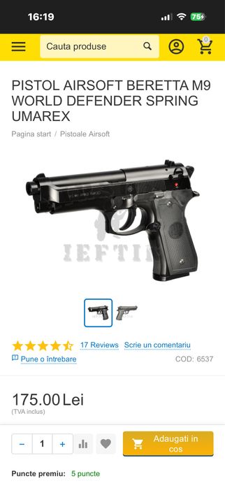 Pistol Airsoft Beretta M9