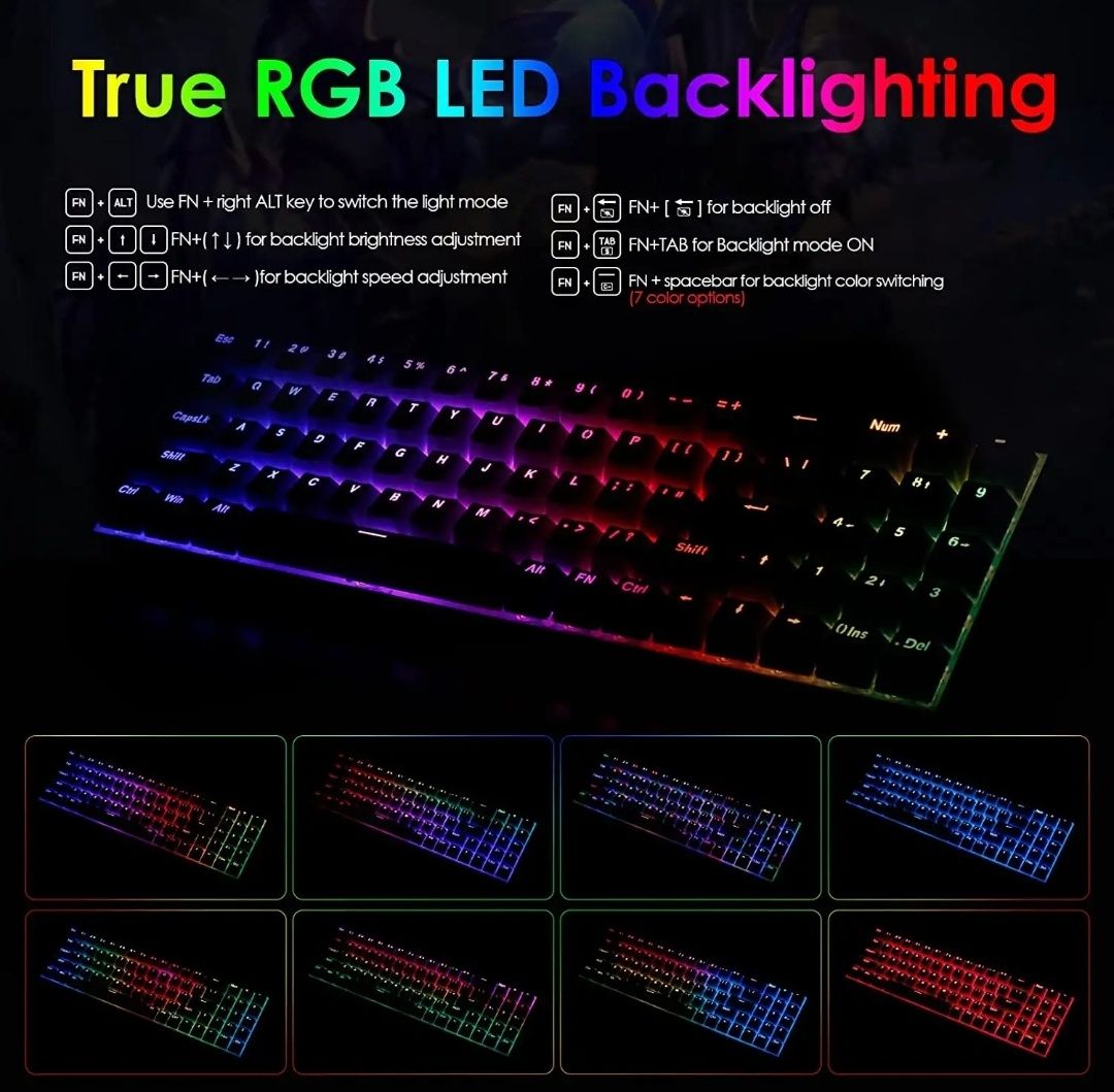 механическая клавиатура с RGB подсветкой Redragon