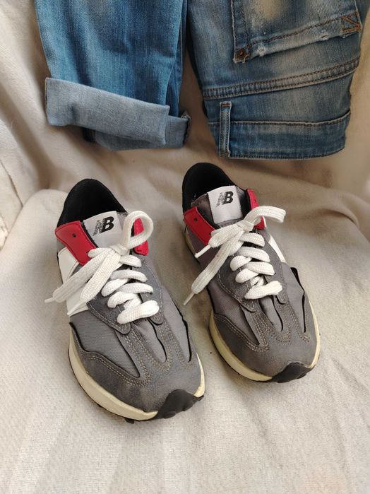 Детски New Balance – №34 – сиво/червени, дишащи, удобни