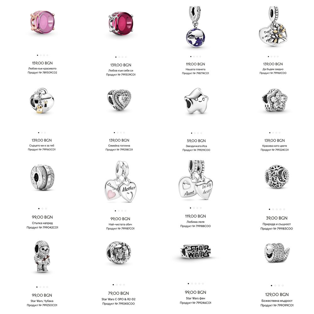 Талисмани Пандора гривни Pandora charms